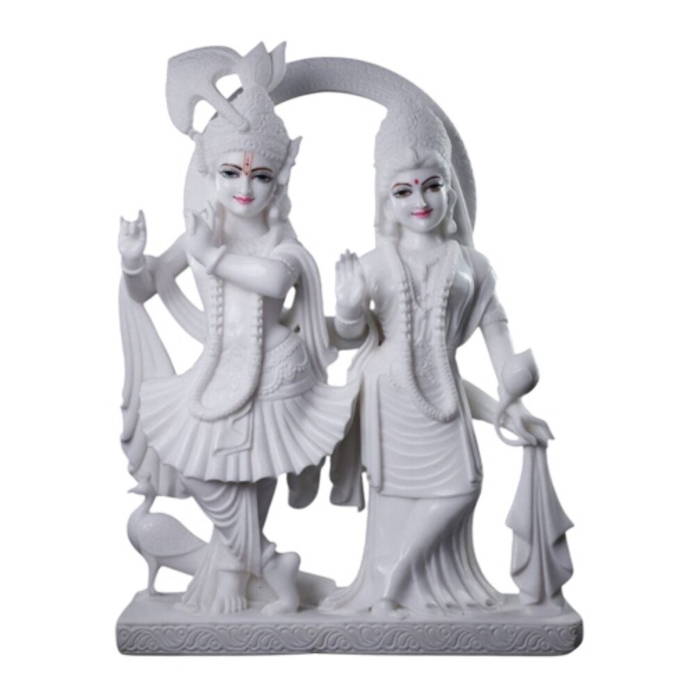 White Marble Radha Krishna Moorti
