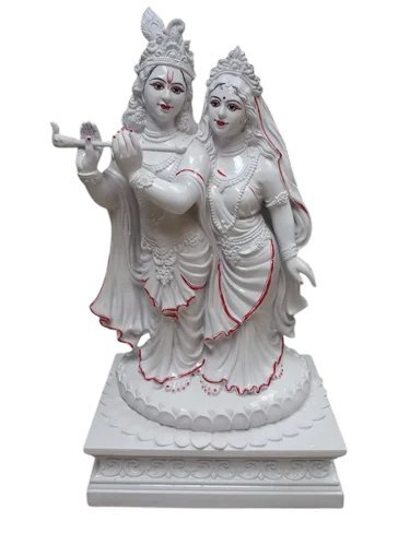 White Fiber Radha Krishna Statue