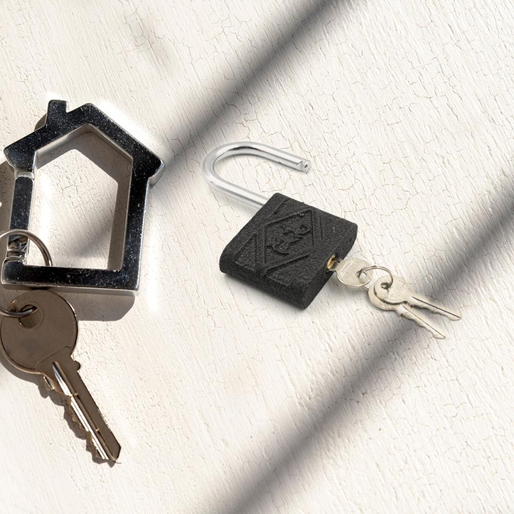 Thickened Black Iron Padlock Brass Core, Waterproof, Anti-Theft (75/60/32mm)