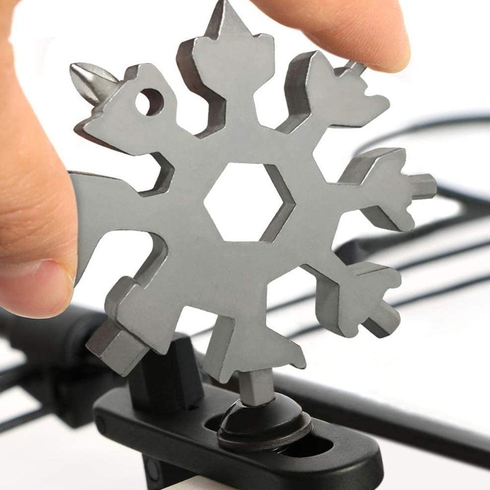 Durable 18-in-1 Snowflake Multi-Tool Bottle Opener & Screwdriver Wrench Kit