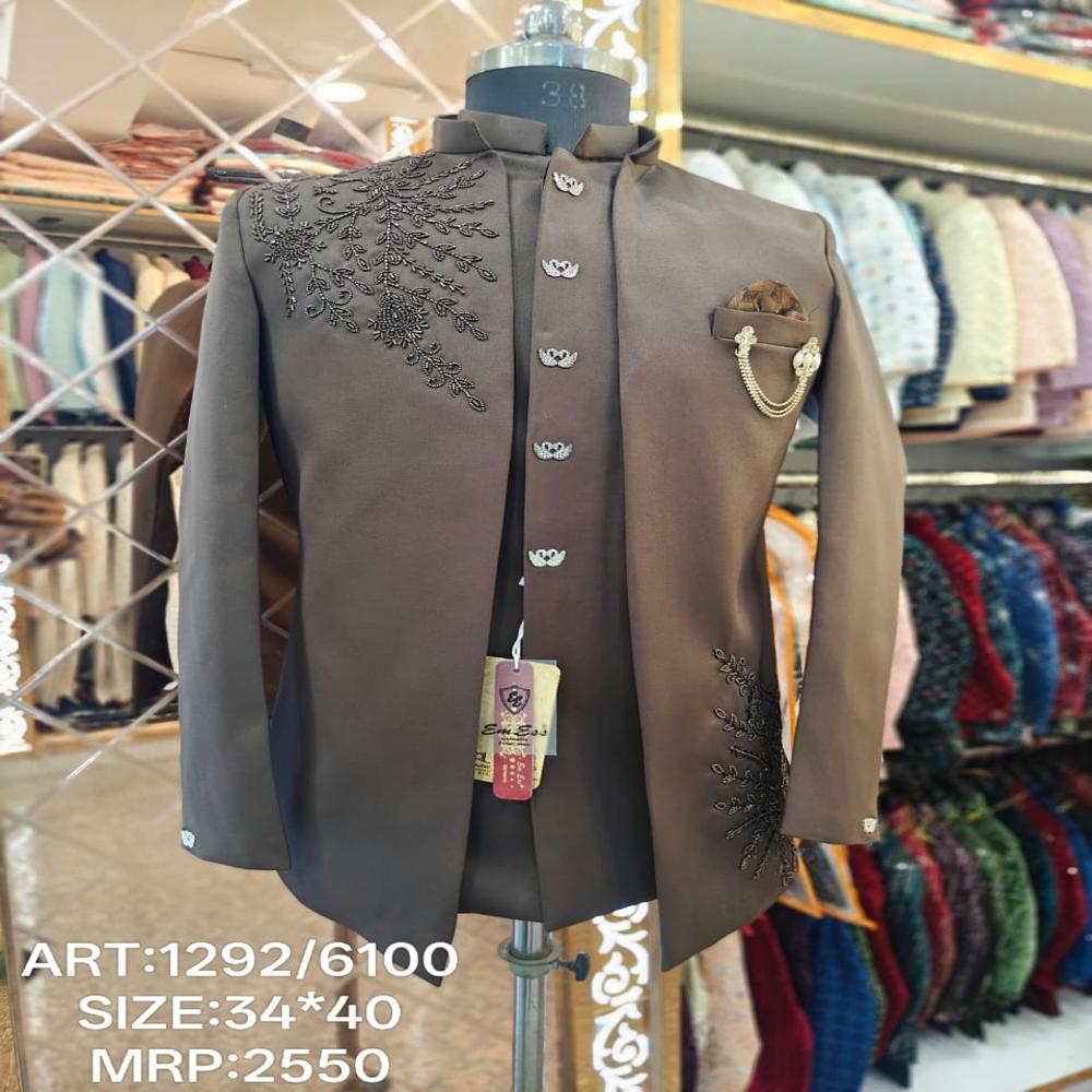 Dark Brown Sarak Indo Western