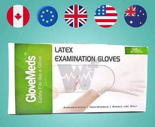 Glovemeds Examination Latex Powdered Gloves - Medium Pack of 100