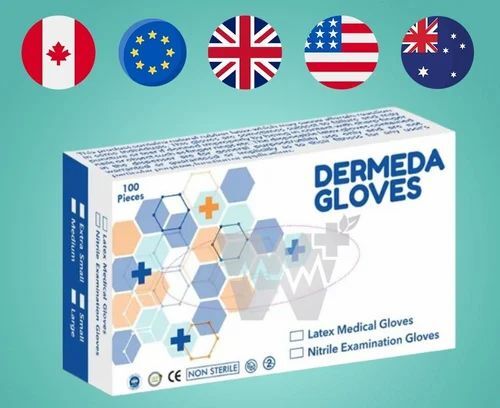Dermeda Powdered Latex Examination Gloves - Small, Pack of 100