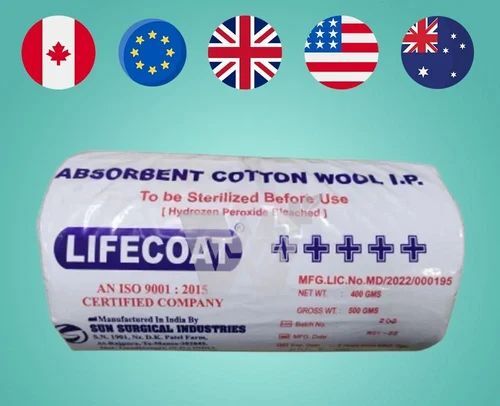 10 x Lifecoat Absorbant Cotton Wool I.P. 500gm
