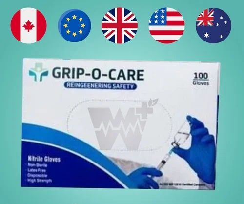 Grip-O-Care Examination Nitrile Gloves - Small Pack of 100