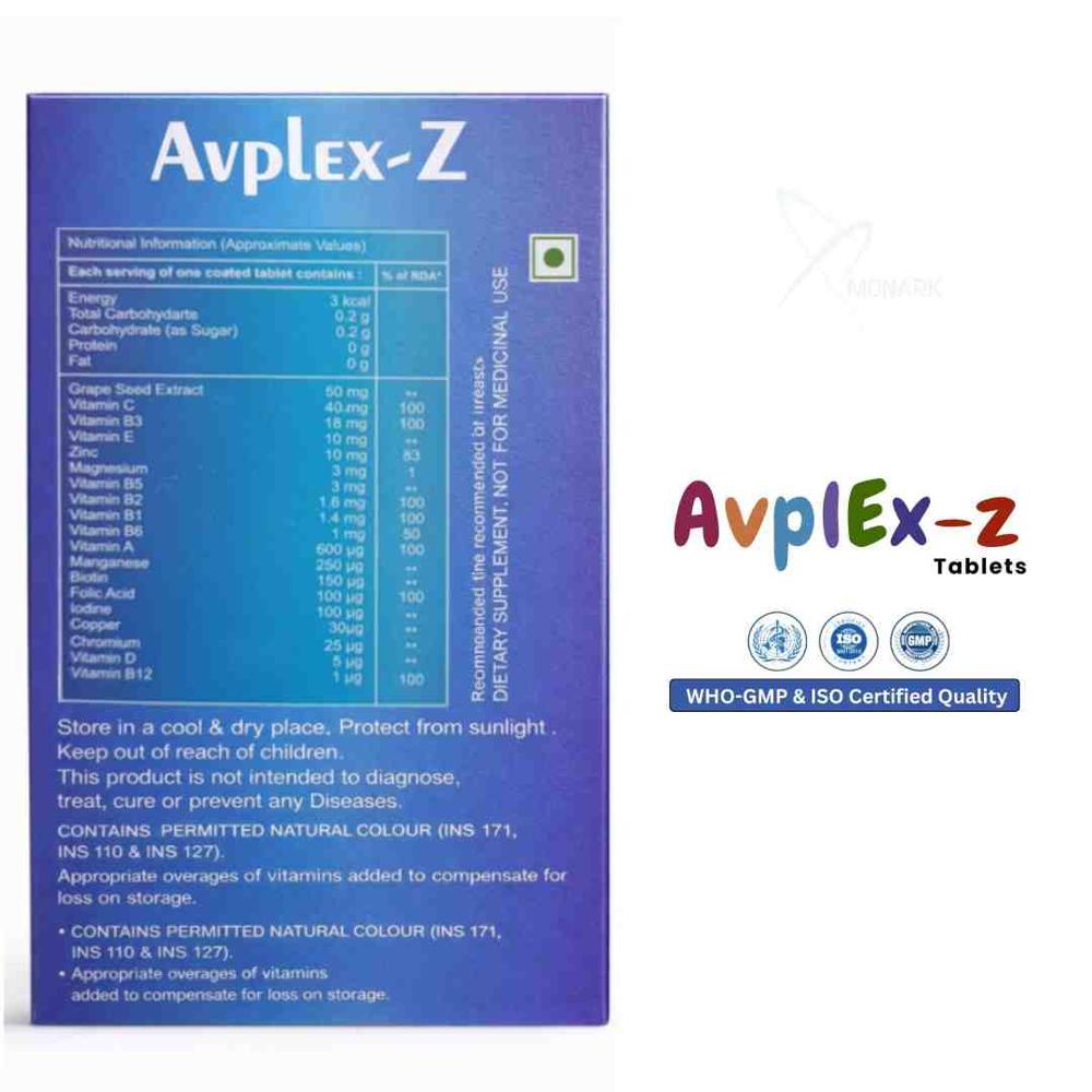 Multivitamin, Multiminerals With Grape Seed Extract Tablets - Brand Name: Avplex-z