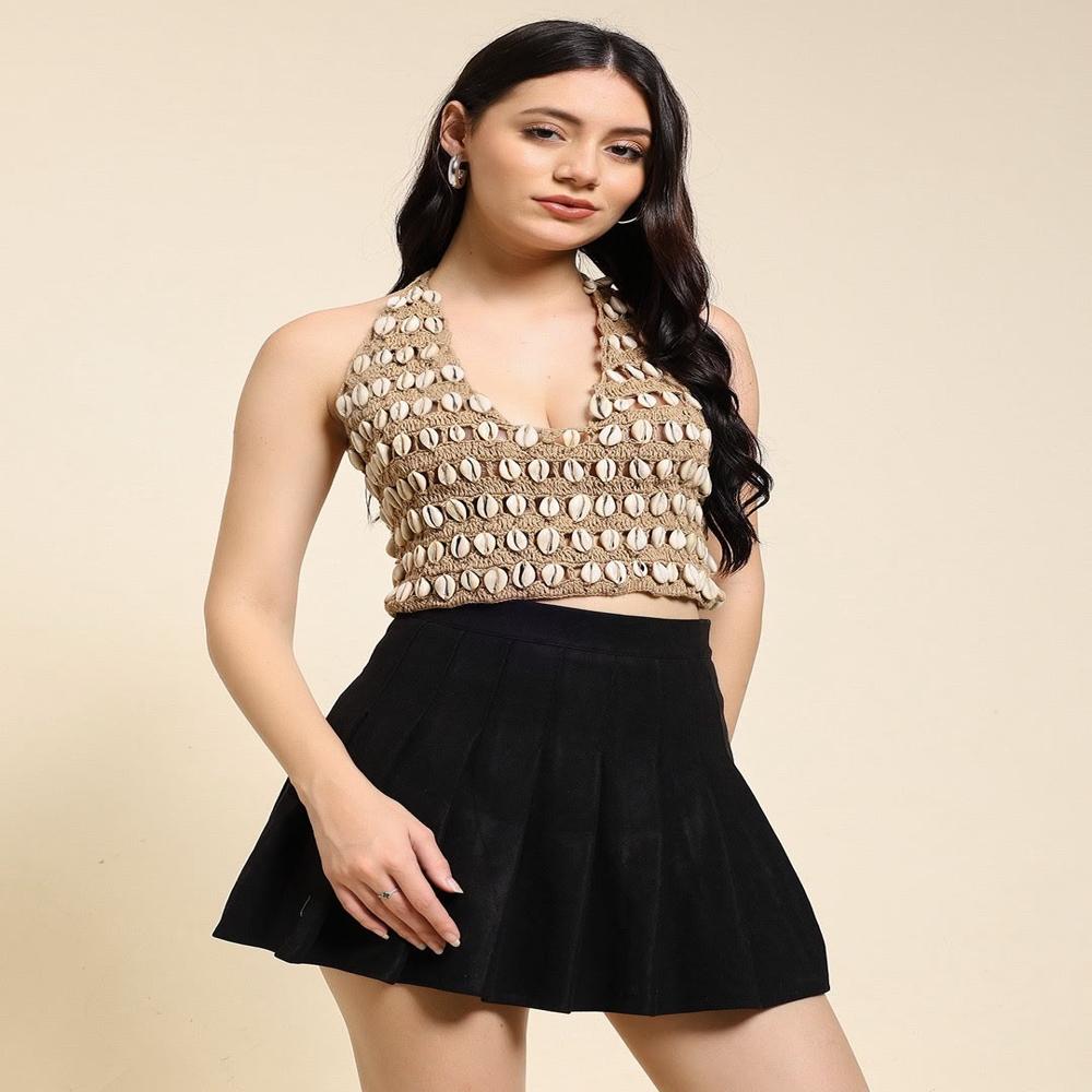 CoveMuse Shell Halter Top