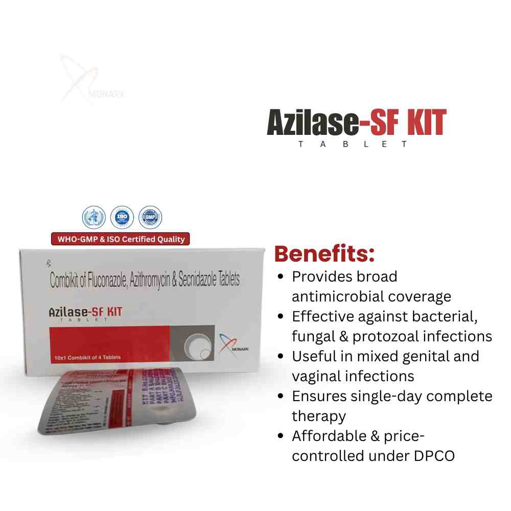 Combikit Of Fluconazole , Azithromycin And Secridazole Tablets - Brand Name: Azilase-sf
