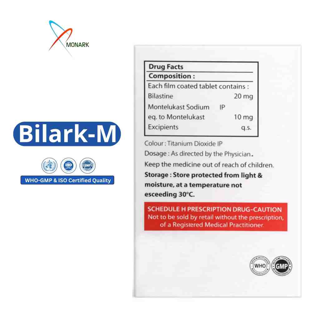 Bilastine And Montelukast Tablets - Brand Name: Bilark-m
