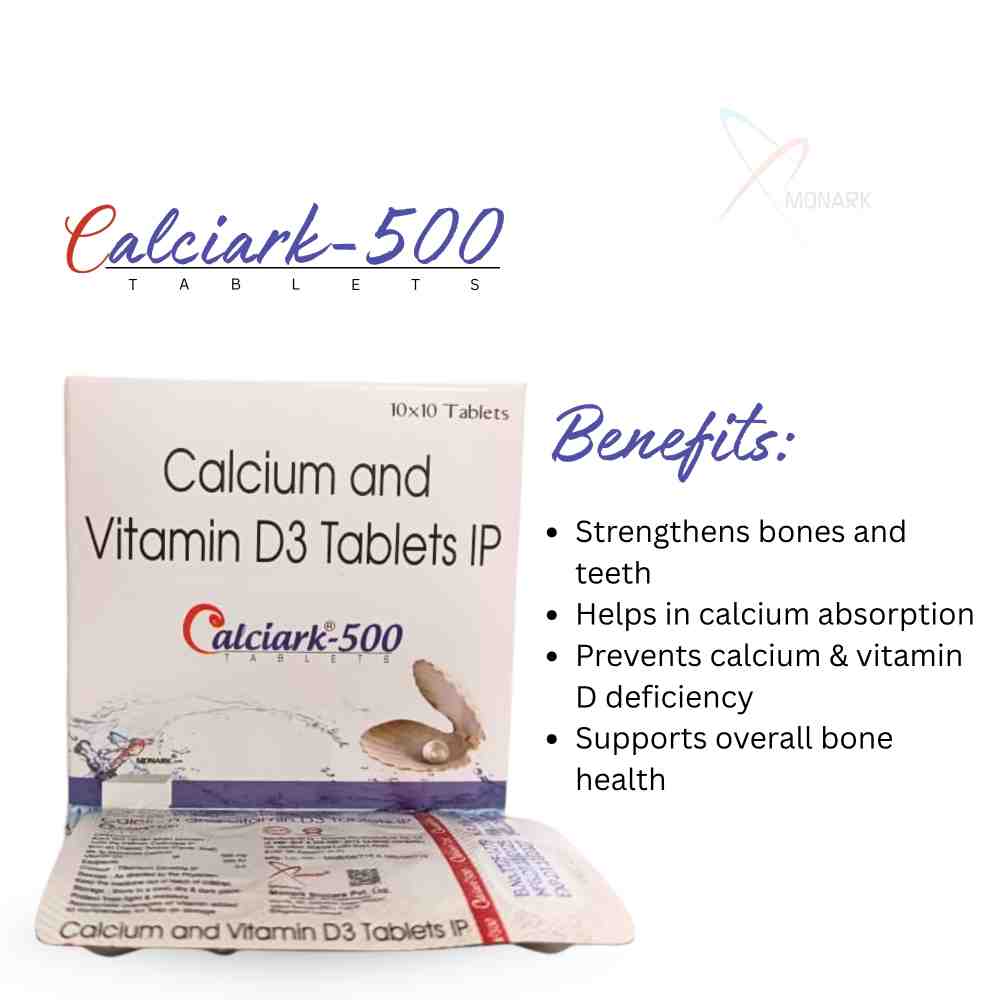 Calcium Carbonate And Vitamin D3 Tablets Ip - Brand Name: Calciark