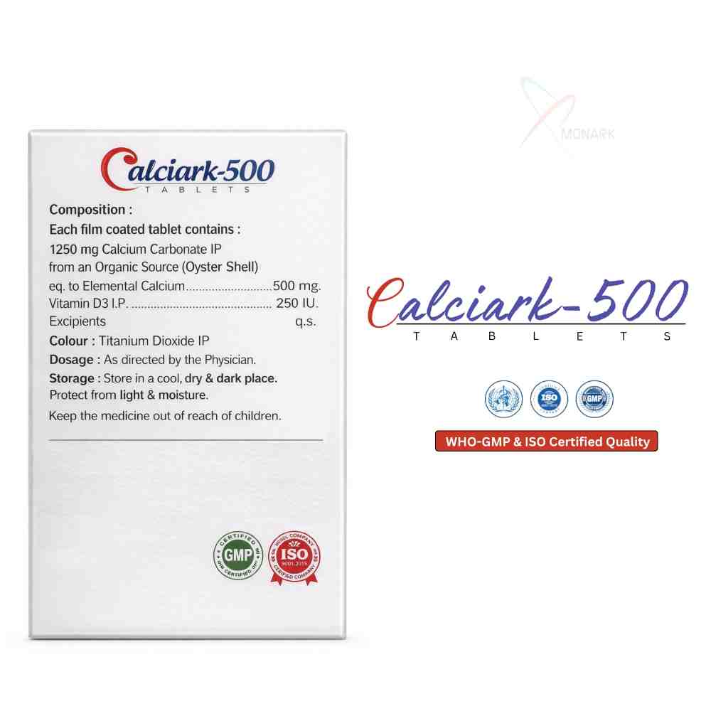 Calcium Carbonate And Vitamin D3 Tablets Ip - Brand Name: Calciark
