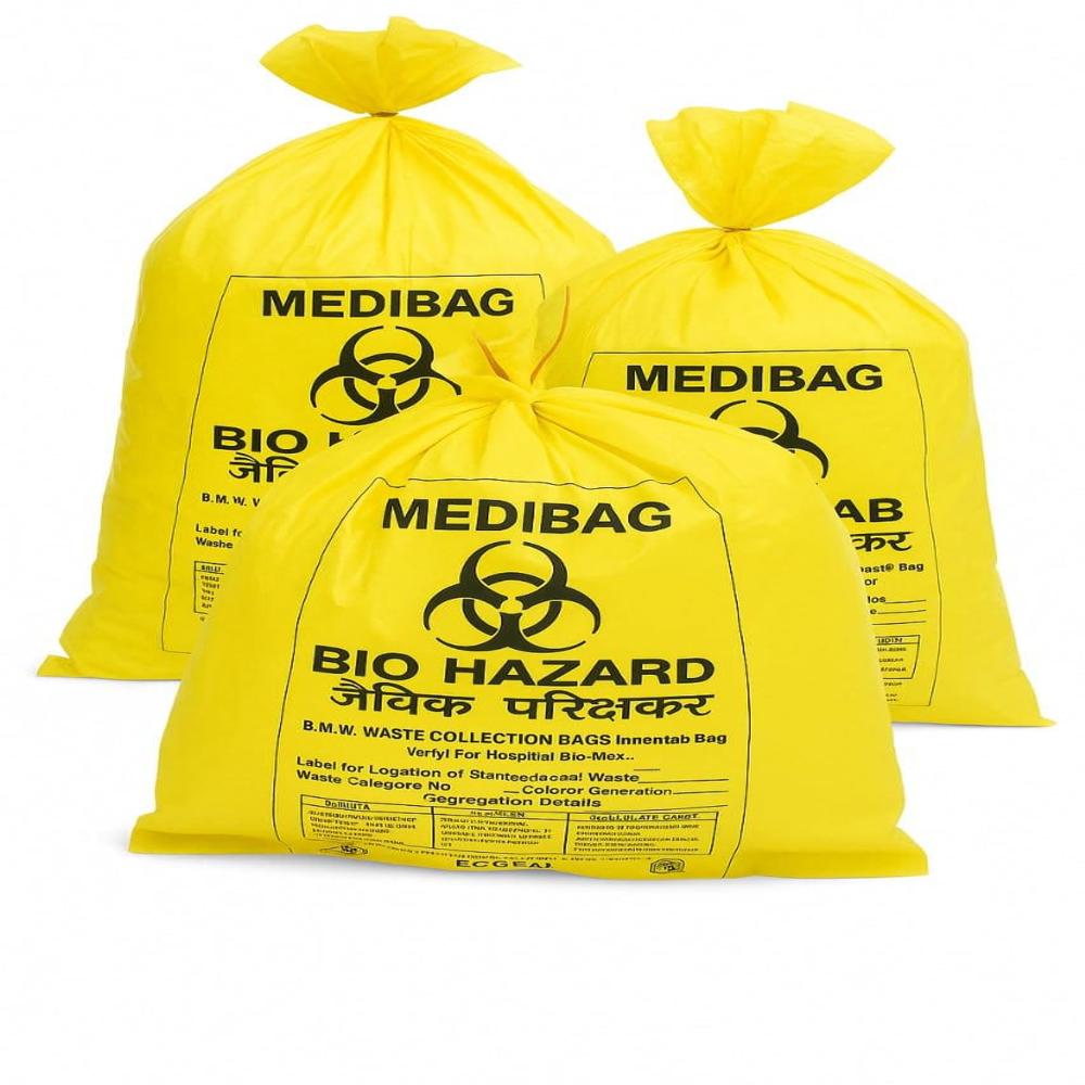 yellow hospital garbage bags