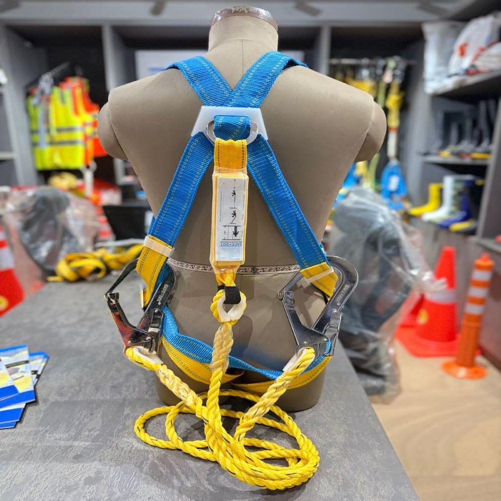 Safety Harness With Ahock Absorber - Color: Yellow Blue