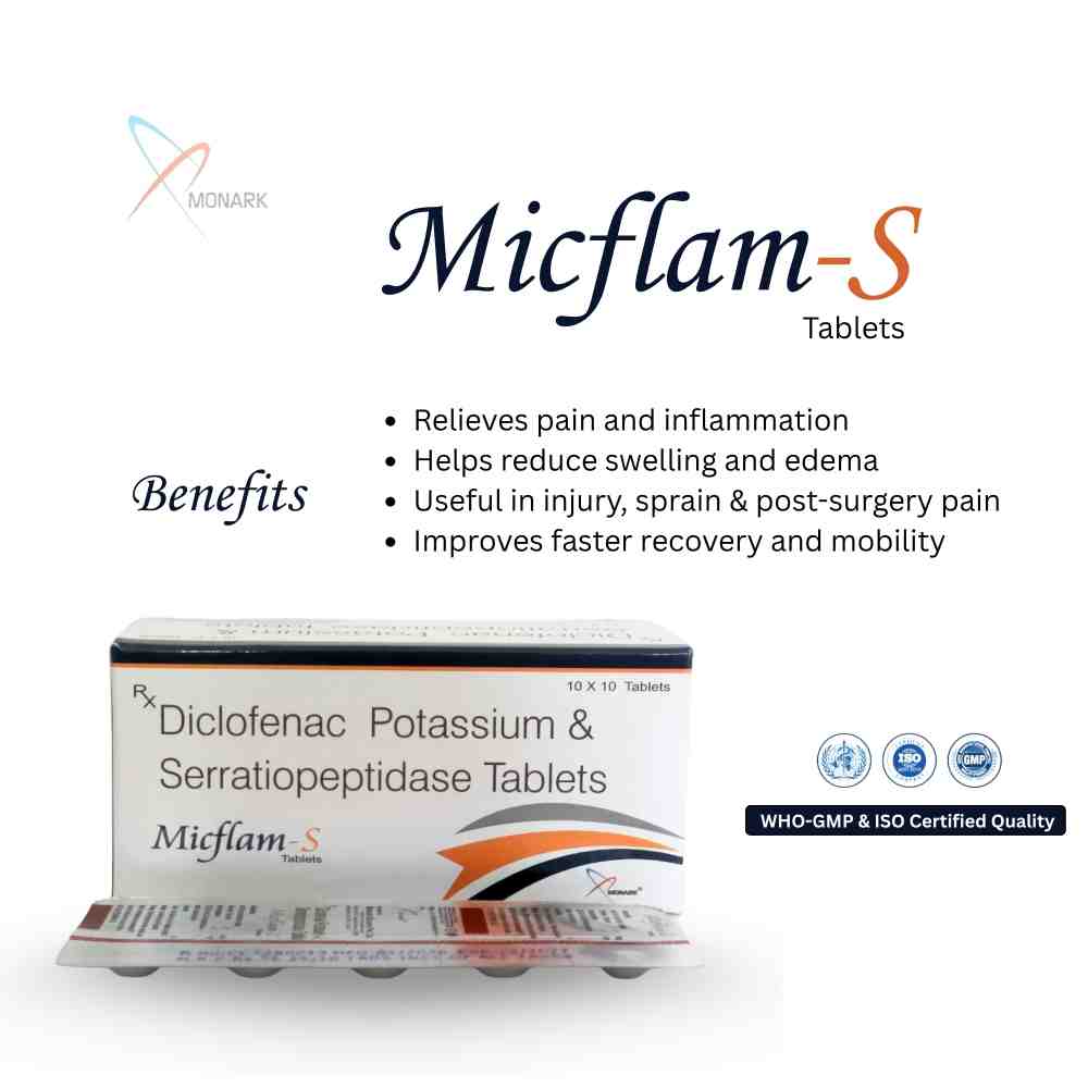 Diclofenac Potassium And Serratiopeptidase Tablets - Brand Name: Micflam-s