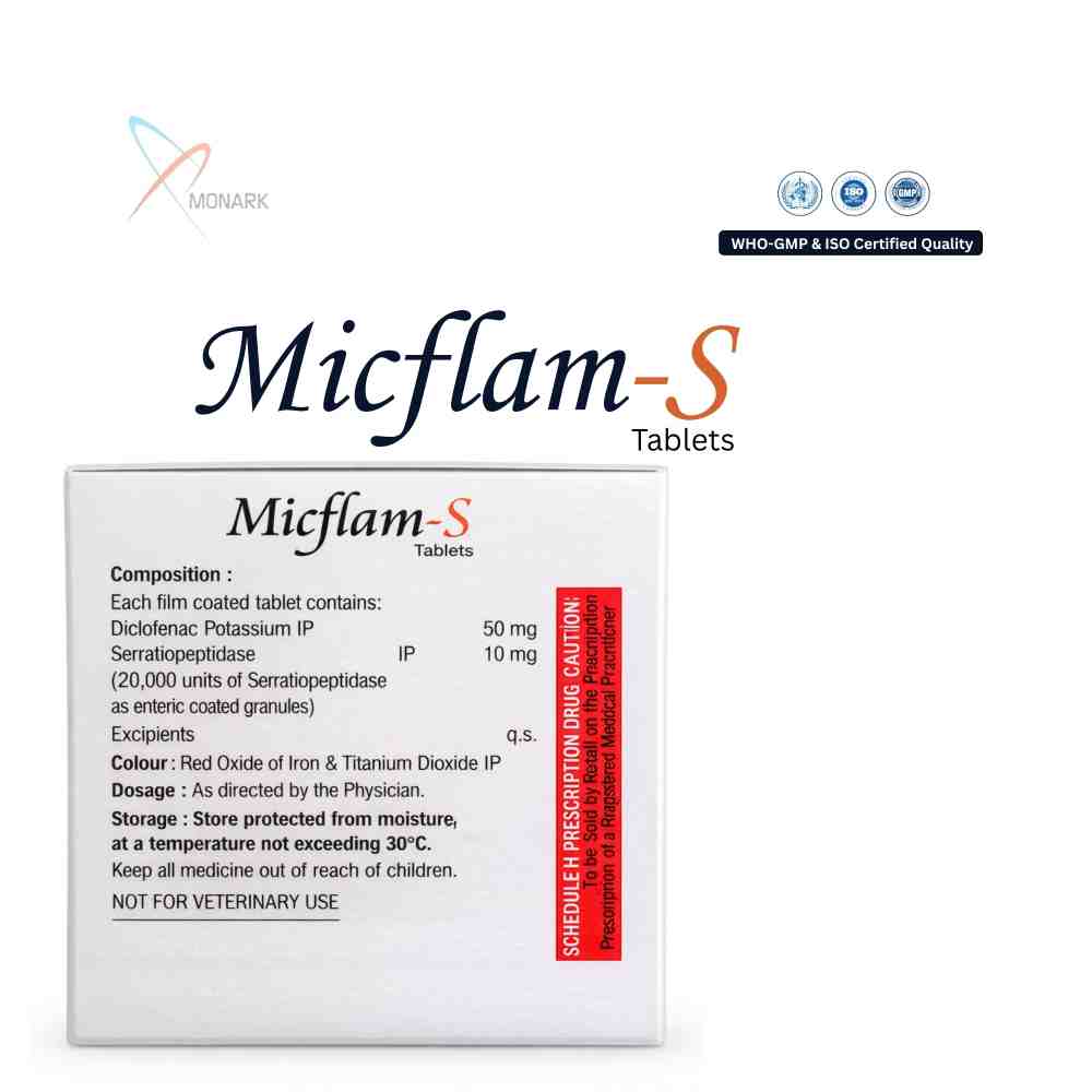 Diclofenac Potassium And Serratiopeptidase Tablets - Brand Name: Micflam-s