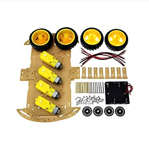 DIY Four Wheel Robotic Double Layer Smart Car Kit Acrylic Chassis Module