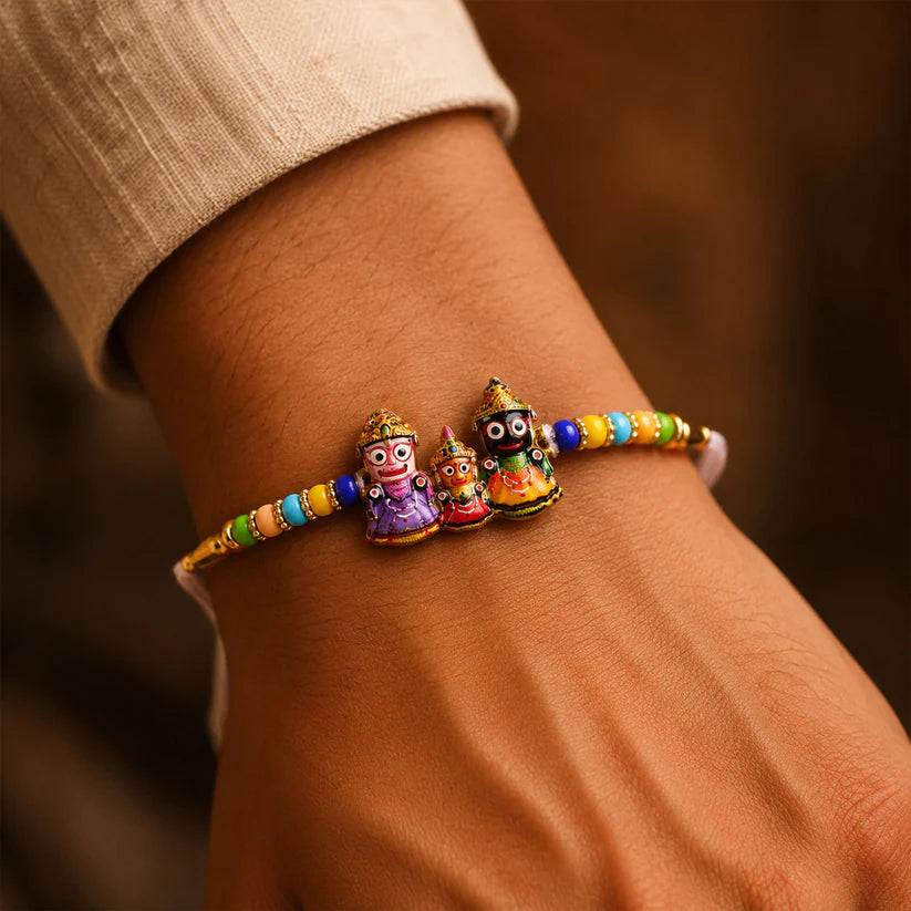 Jagannath Rakhi - Sacred Balabhadra Subhadra Trio for Brother