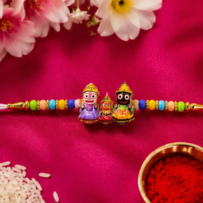 Jagannath Rakhi - Sacred Balabhadra Subhadra Trio for Brother