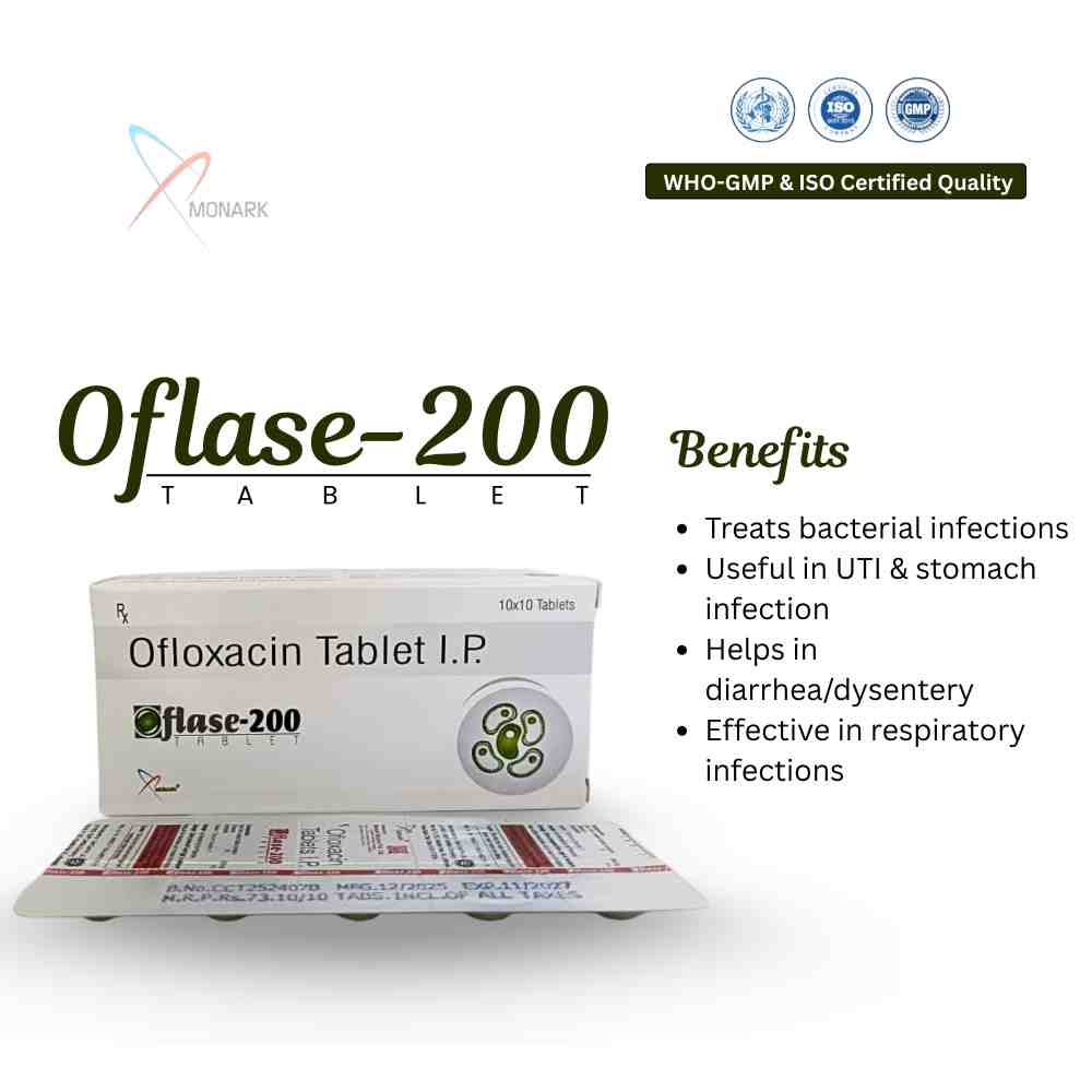 Ofloxacin 200 Mg Tablet - Brand Name: Oflase-200