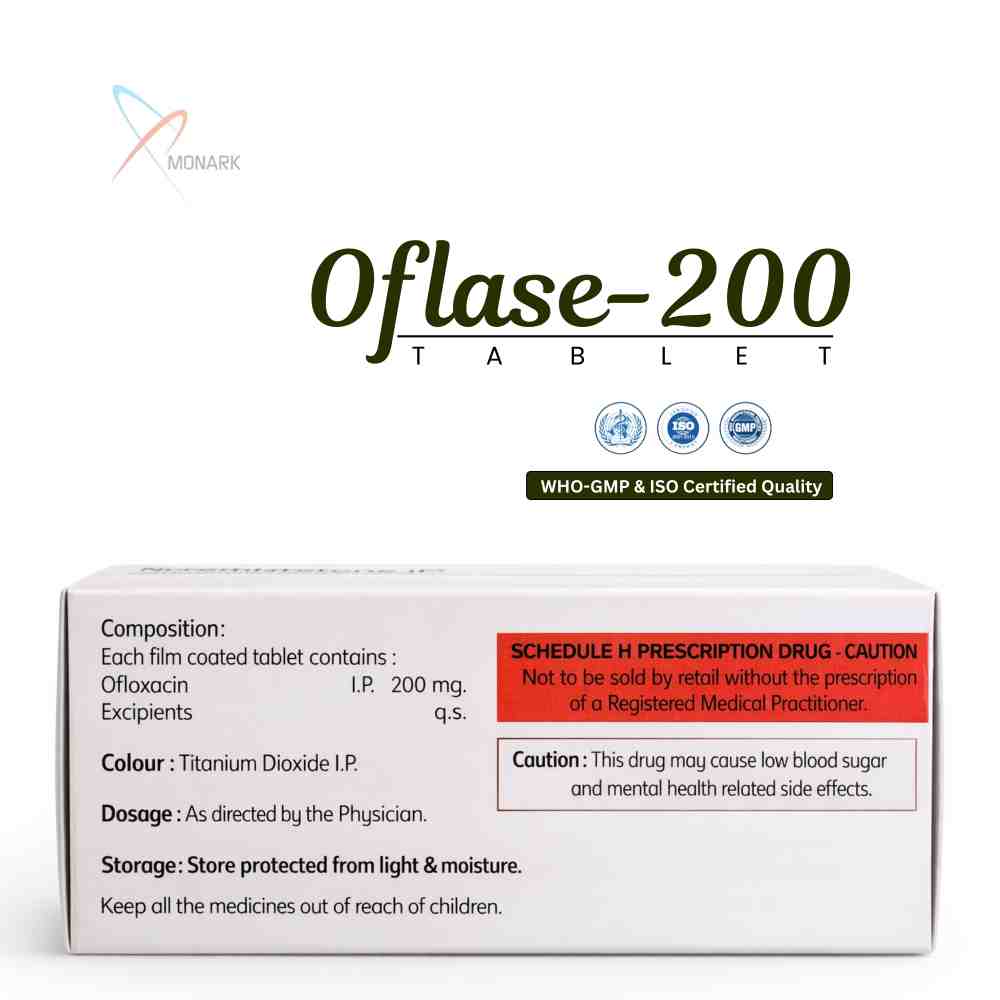 Ofloxacin 200 Mg Tablet - Brand Name: Oflase-200