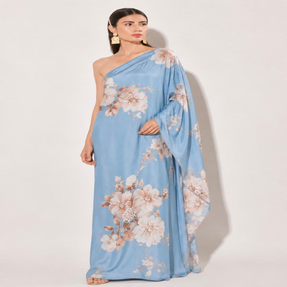 Azure Bloom Saree