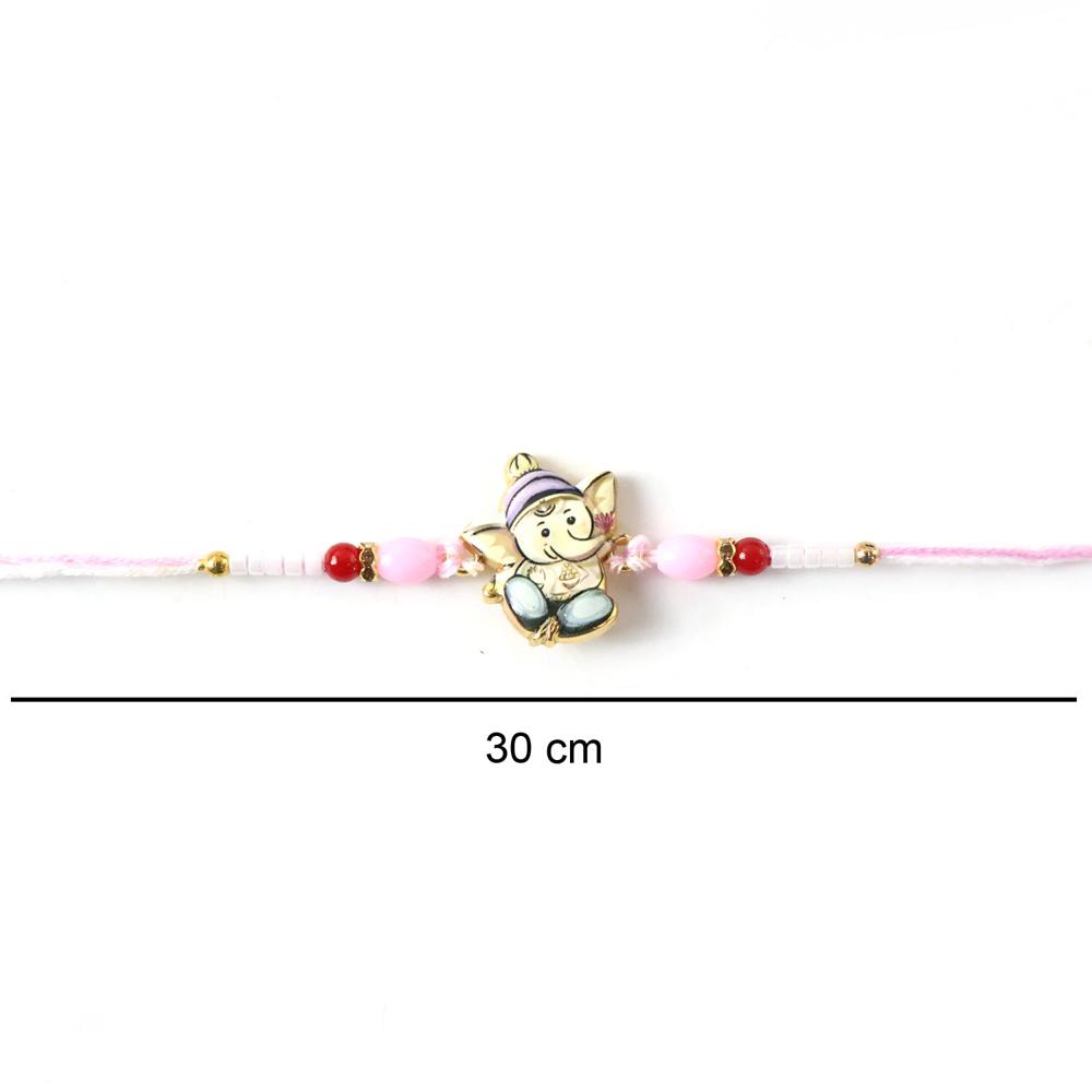 Ganesha Rakhi - Cute Designer with Beads for Rakshabandhan