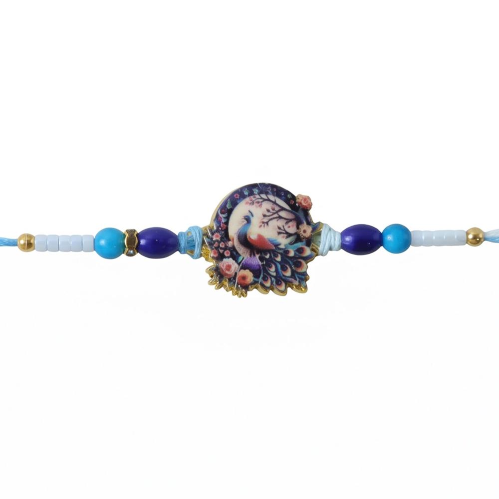 Rakhi - Royal Mughal Peacock Designer Charm for Brother