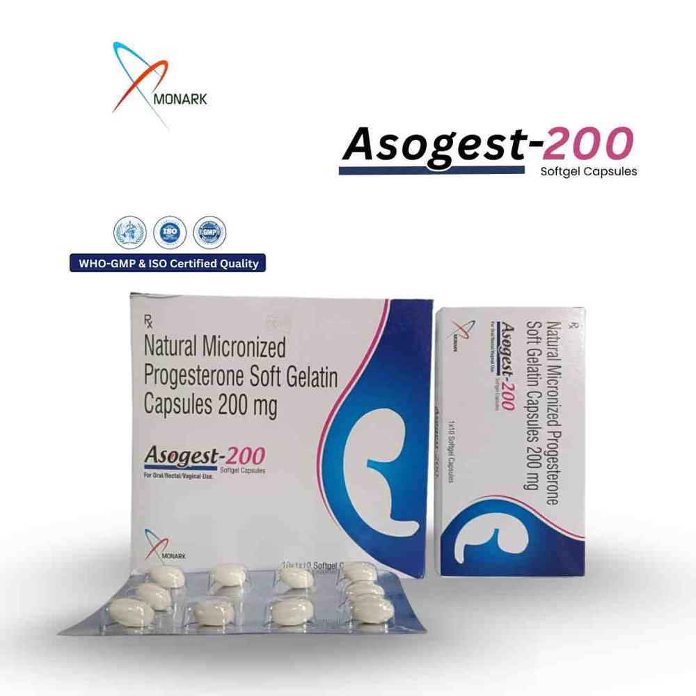 Natural Micronized Progesterone Softgel Capsules - Brand Name: Asogest-200