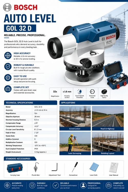 Bosch Auto Level Gol32D - Application: Construction