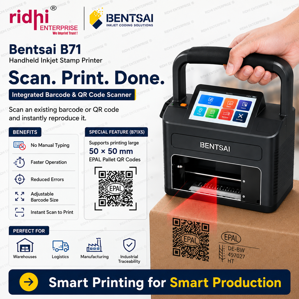 BENTSAI B71 12.7 mm Handheld Thermal Inkjet Printer for Batch Coding & Marking