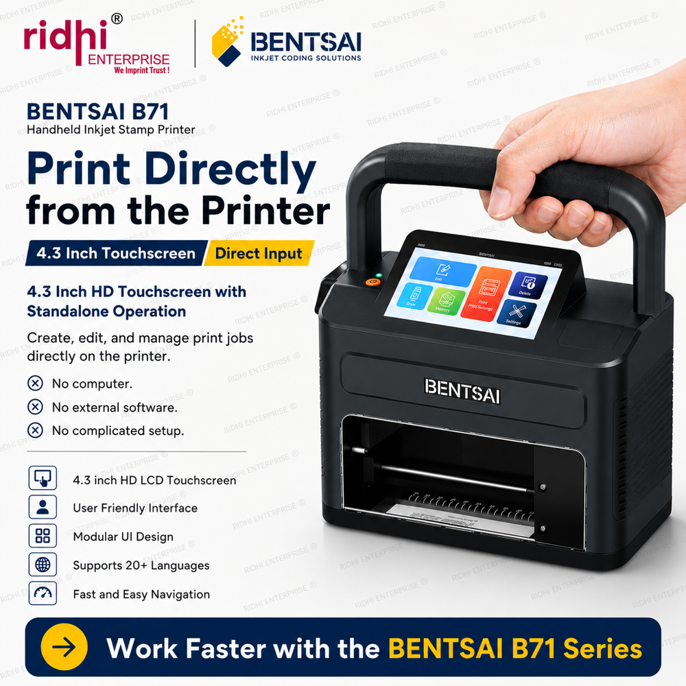 BENTSAI B71S 25.4 mm Handheld Thermal Inkjet Printer for Batch Coding & Marking