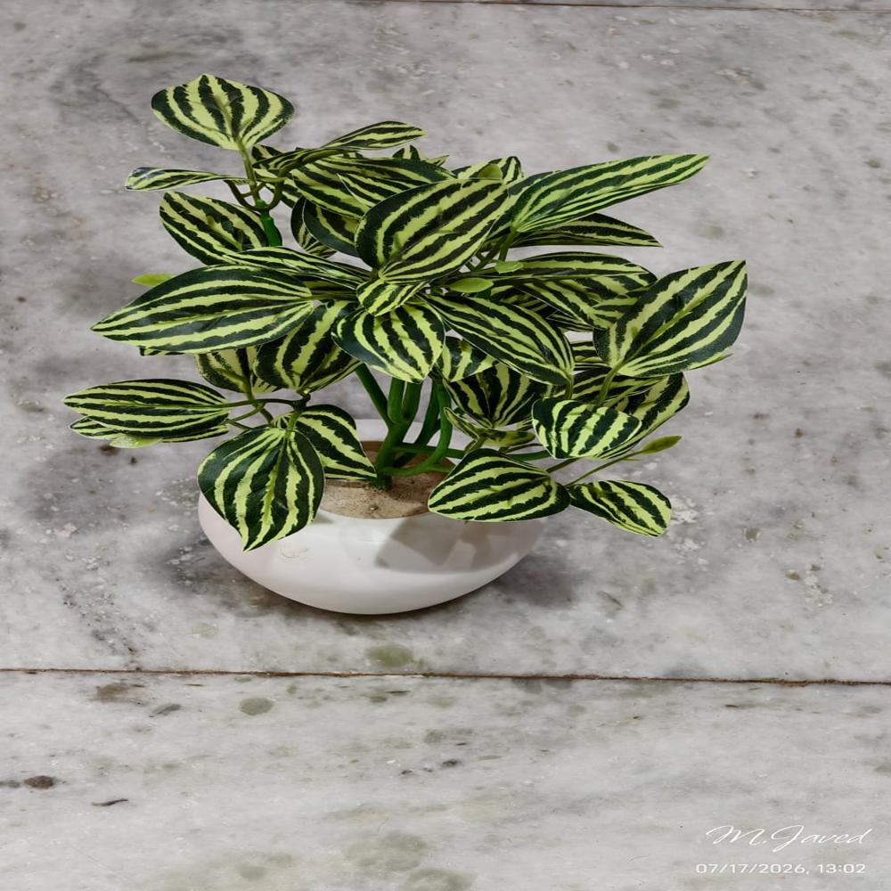 Artificial Leaves Basket - Color: Green