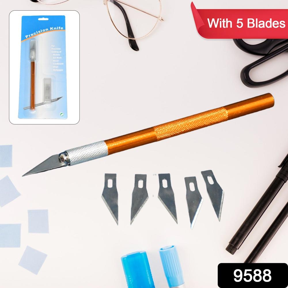 Precision Electronic Spices Cutting Knife with 5 Extra Sharp Blades (1 Set)