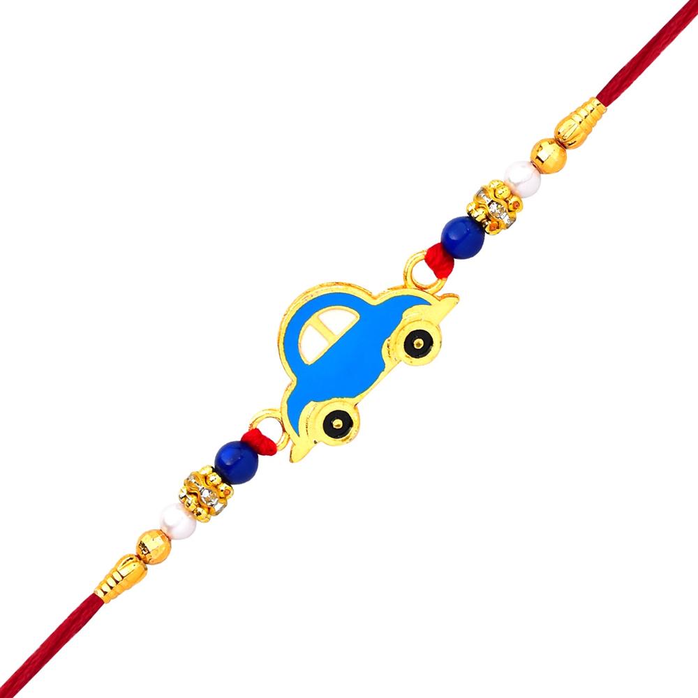 Blue Car Rakhi - Playful Kids Rakhi for Little Brothers