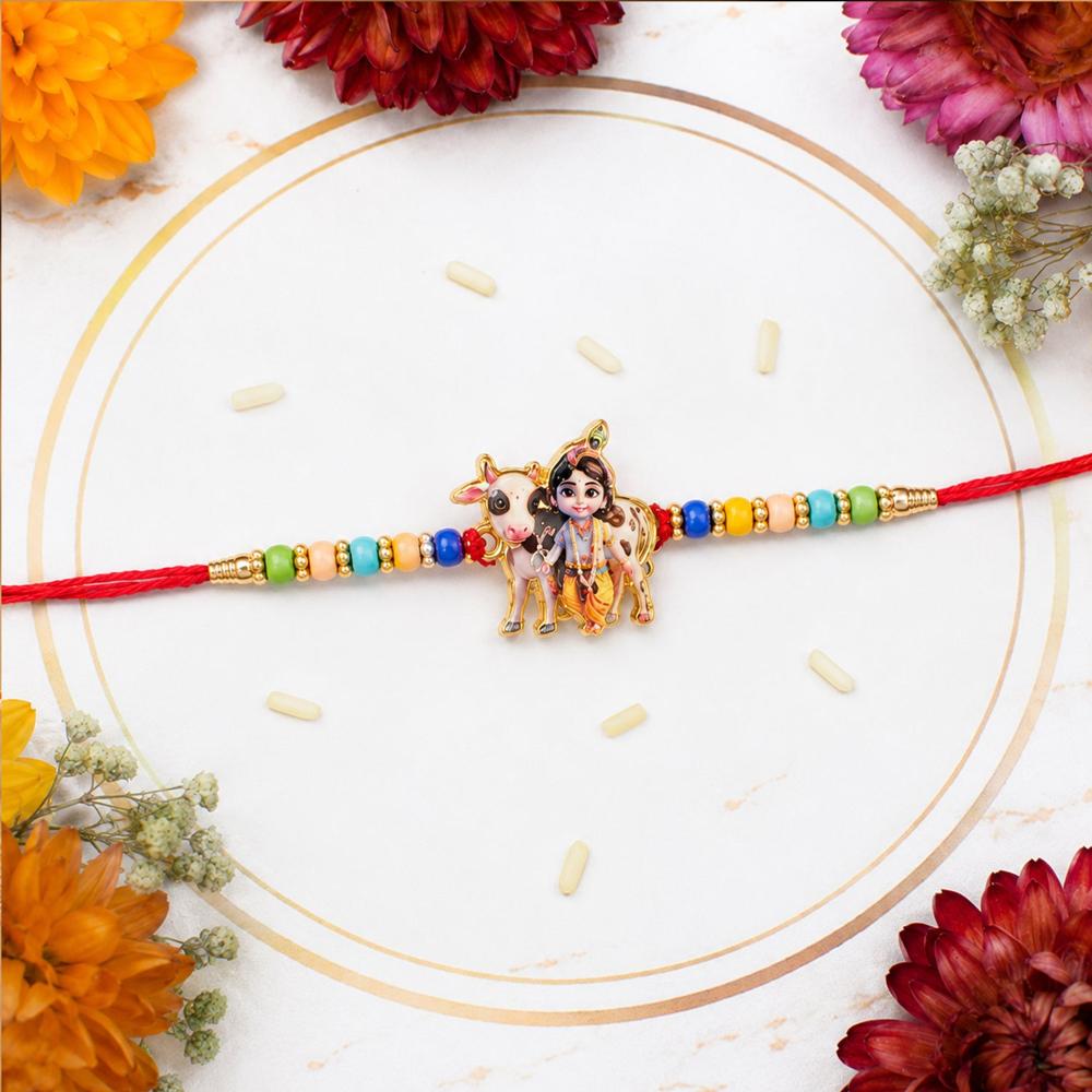 Lord Krishna Rakhi - Divine Blessings & Spiritual Design
