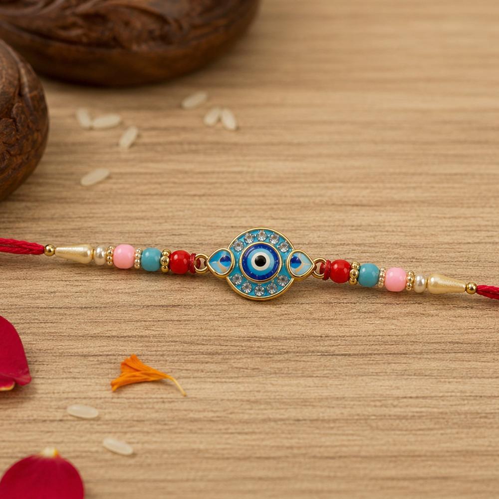 Evil Eye Rakhi - Protection & Vibrant Beads for Sibling Bond
