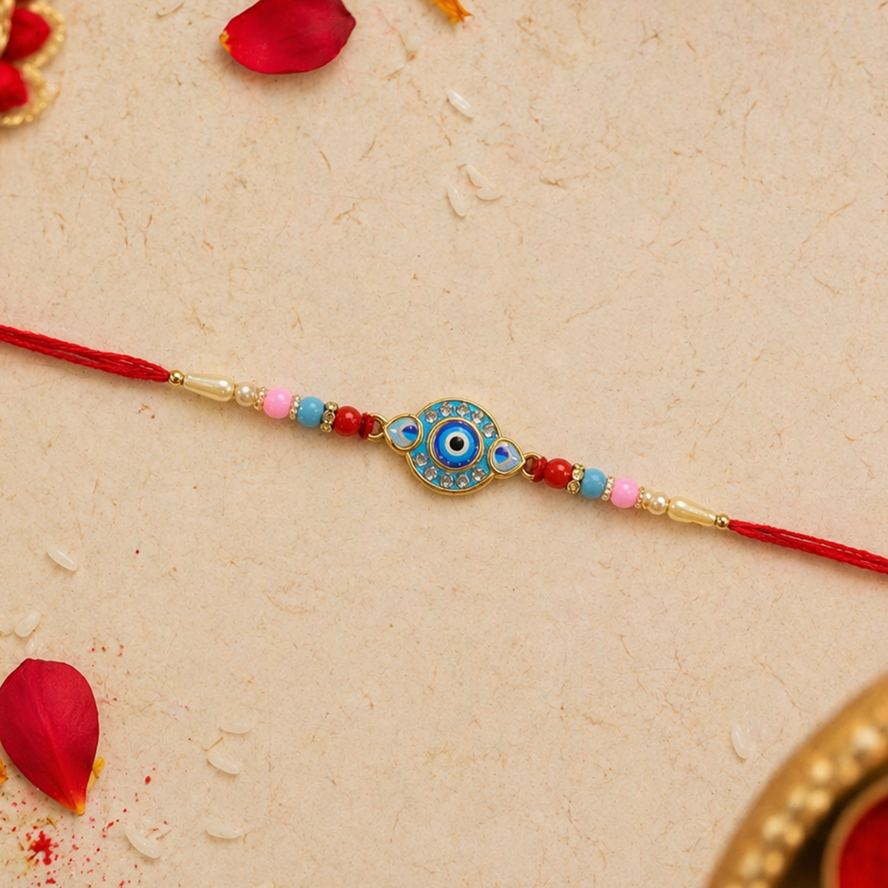 Evil Eye Rakhi - Protection & Vibrant Beads for Sibling Bond