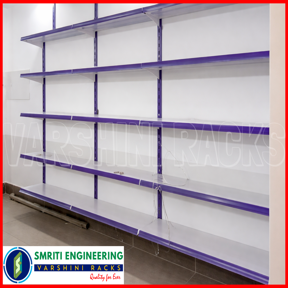 Product Display Rack - Mild Steel, 5 Feet Height, 4 Layer, Single-sided Design | Corrosion-resistant, Powder-coated Finish, Customizable For Supermarket Organization