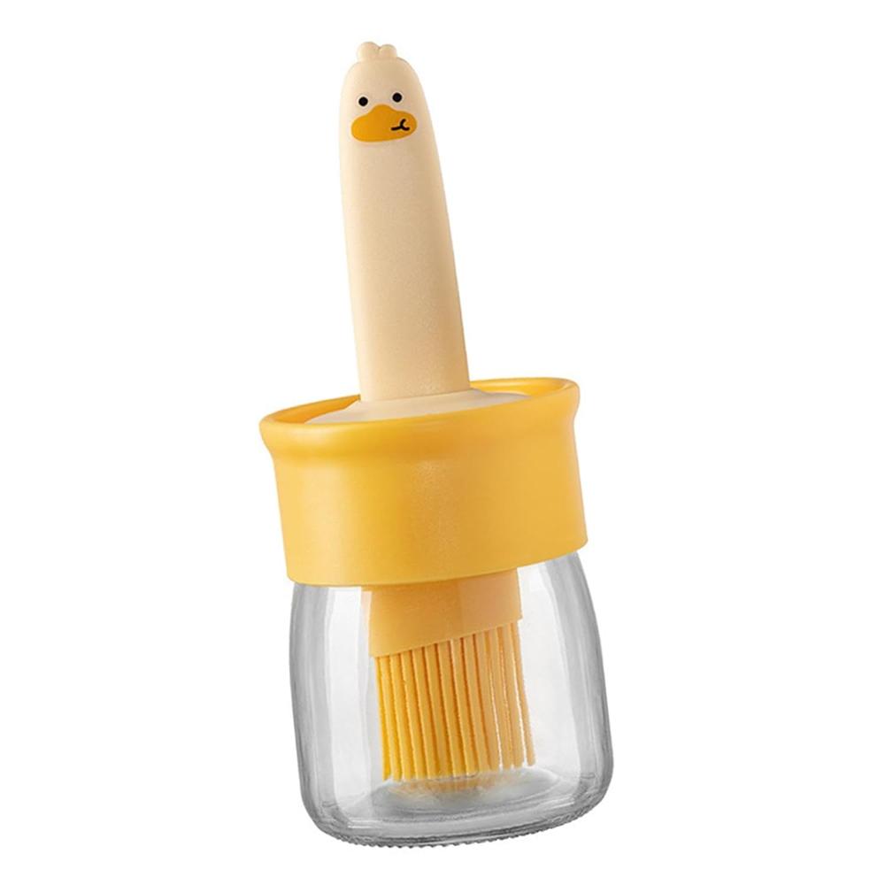 Plastic 2 in 1 Oil Dispenser Bottle with Silicone Basting Brush (1 Set)