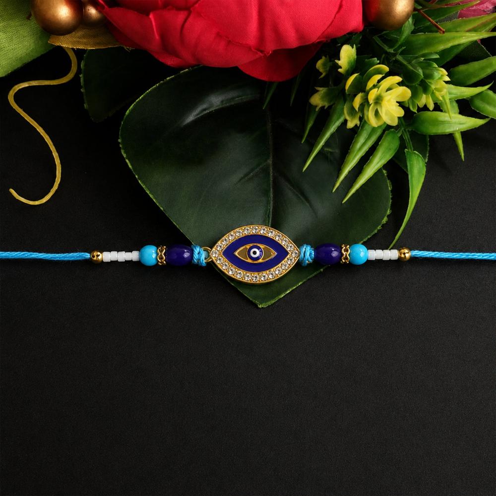 Evil Eye Rakhi - Crystal Beads & Stylish Traditional Design - Application: Multipurpose Use