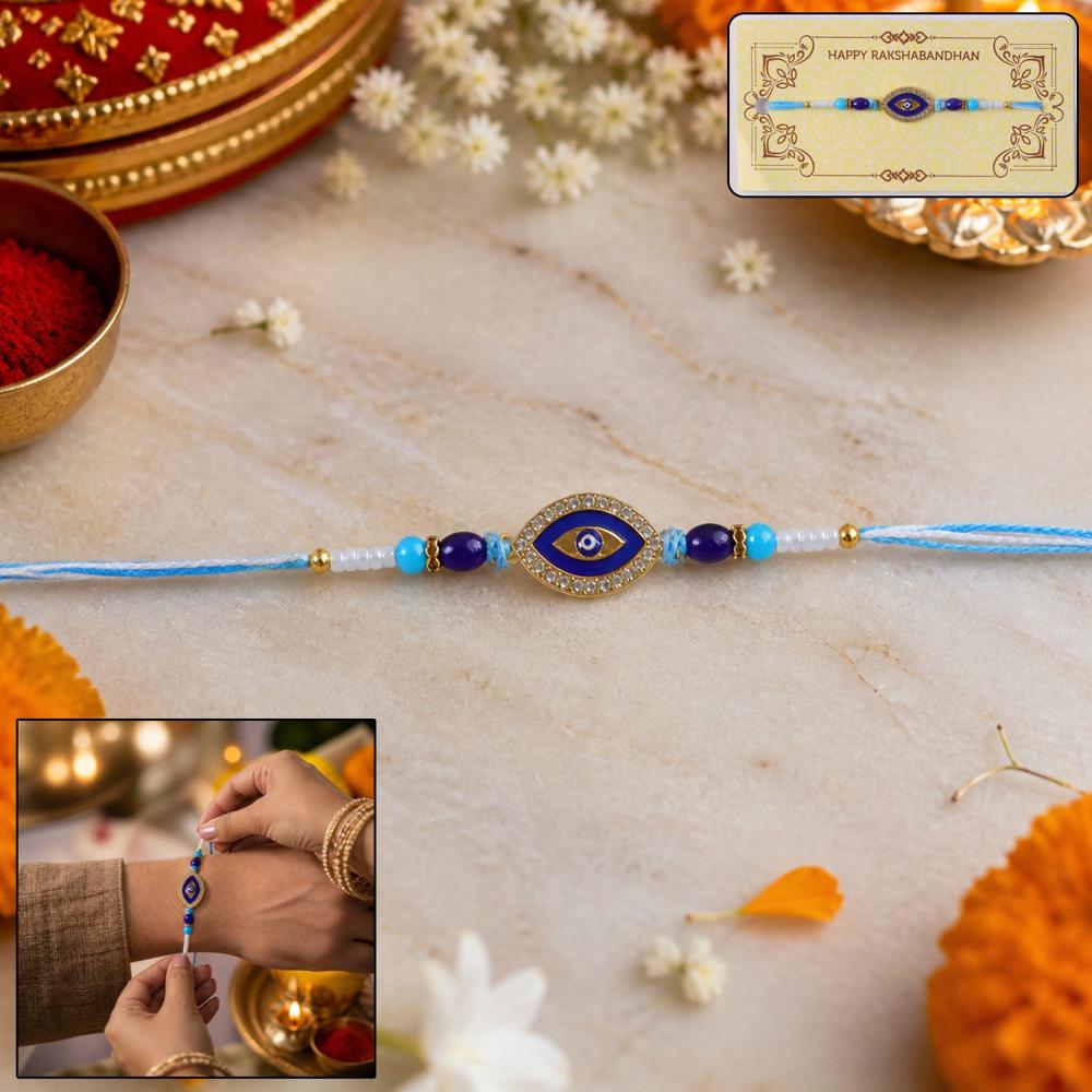 Evil Eye Rakhi - Crystal Beads & Stylish Traditional Design