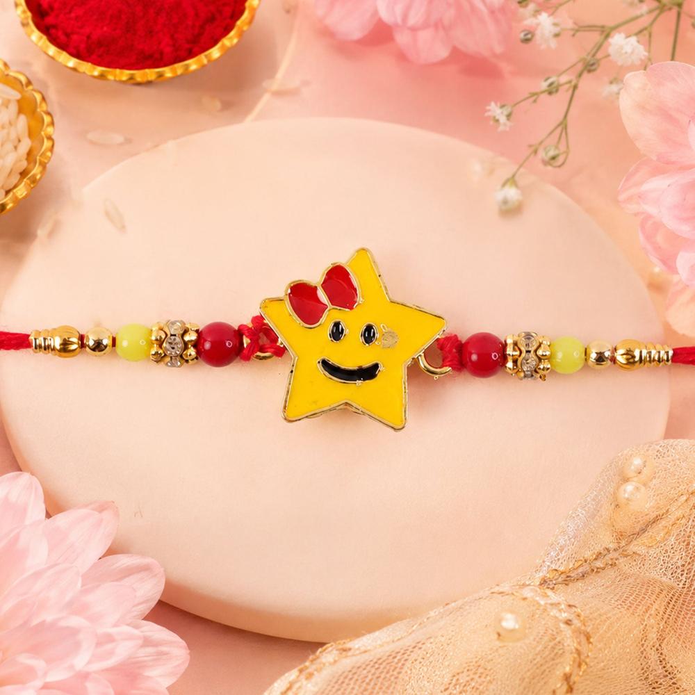 Smiley Star Rakhi - Comfortable Kids Rakhi for Raksha Bandhan