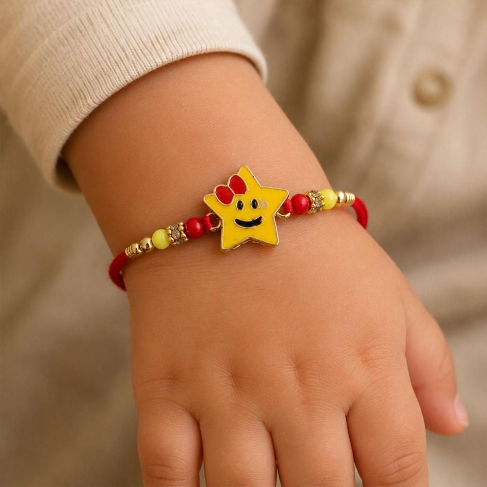 Smiley Star Rakhi - Comfortable Kids Rakhi for Raksha Bandhan