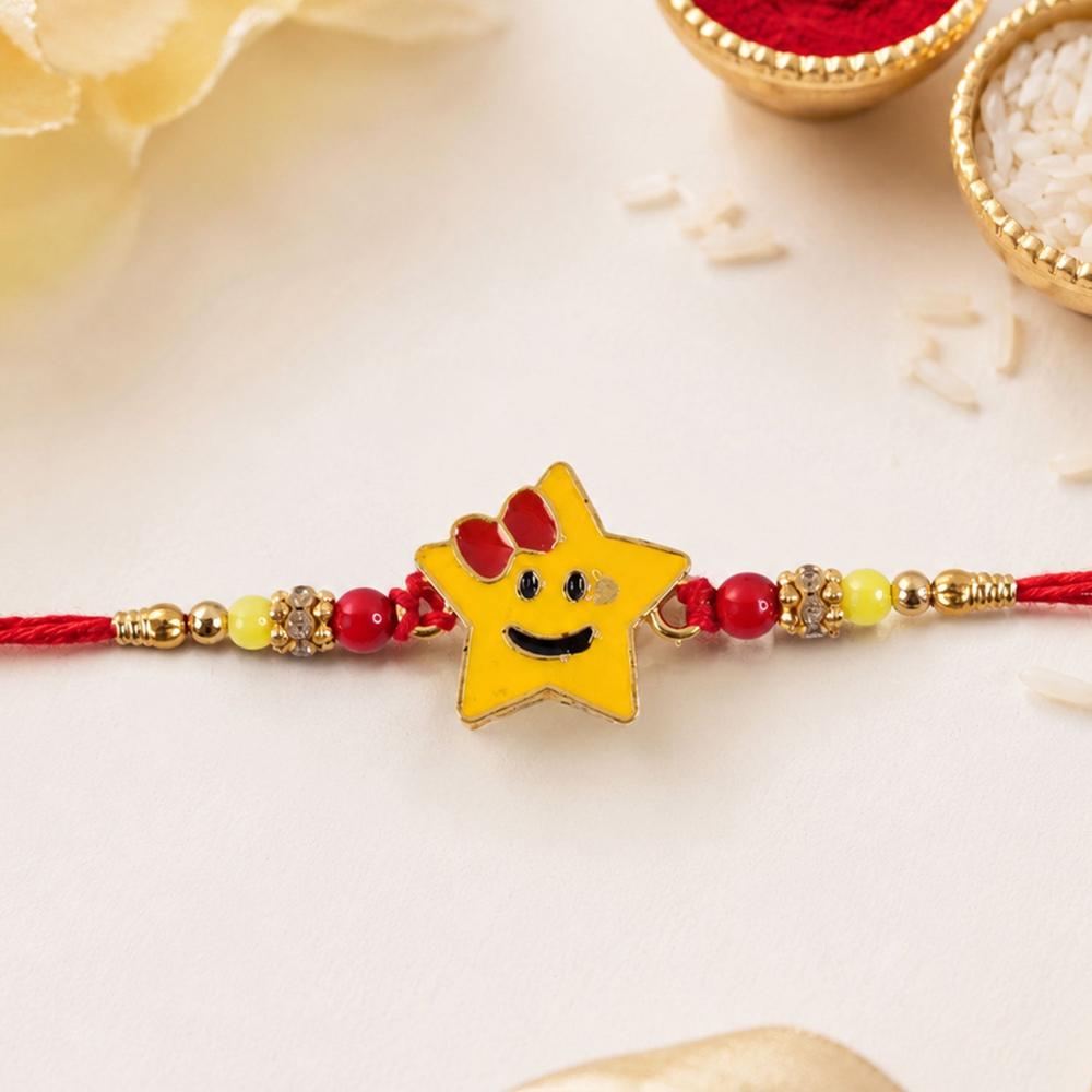 Smiley Star Rakhi - Comfortable Kids Rakhi for Raksha Bandhan