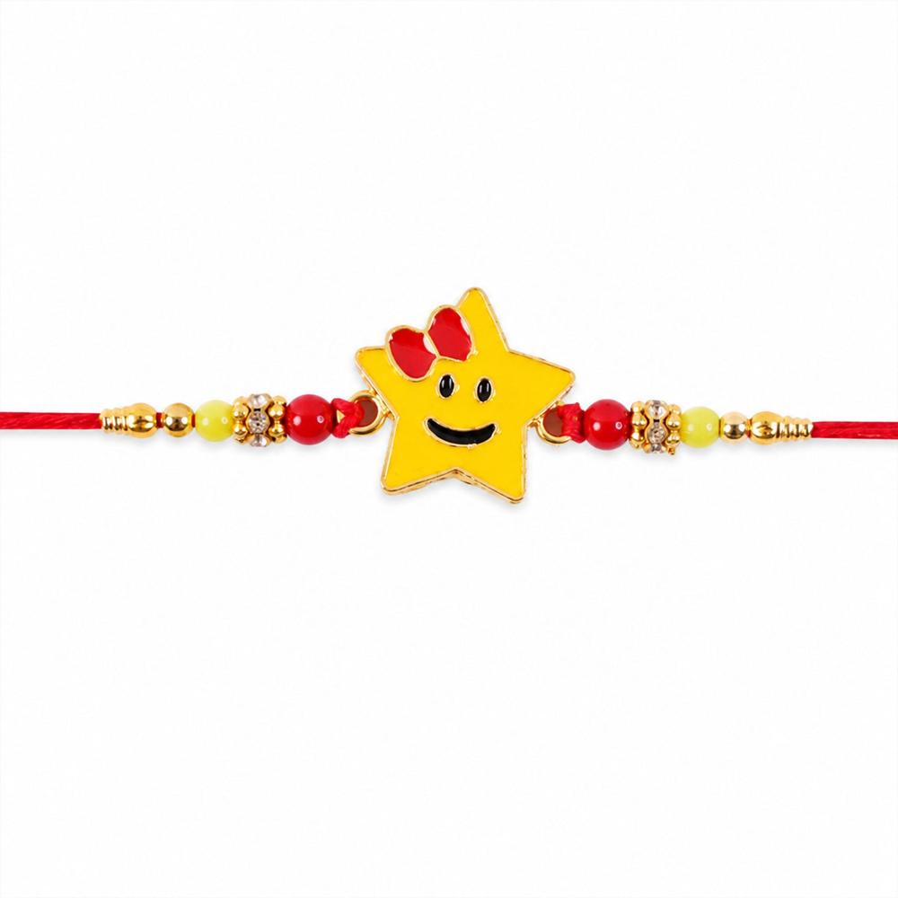 Smiley Star Rakhi - Comfortable Kids Rakhi for Raksha Bandhan