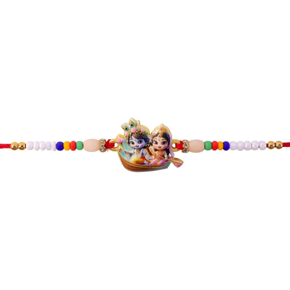 Lord Krishna Radha Rakhi - Devotional Gift for Brother