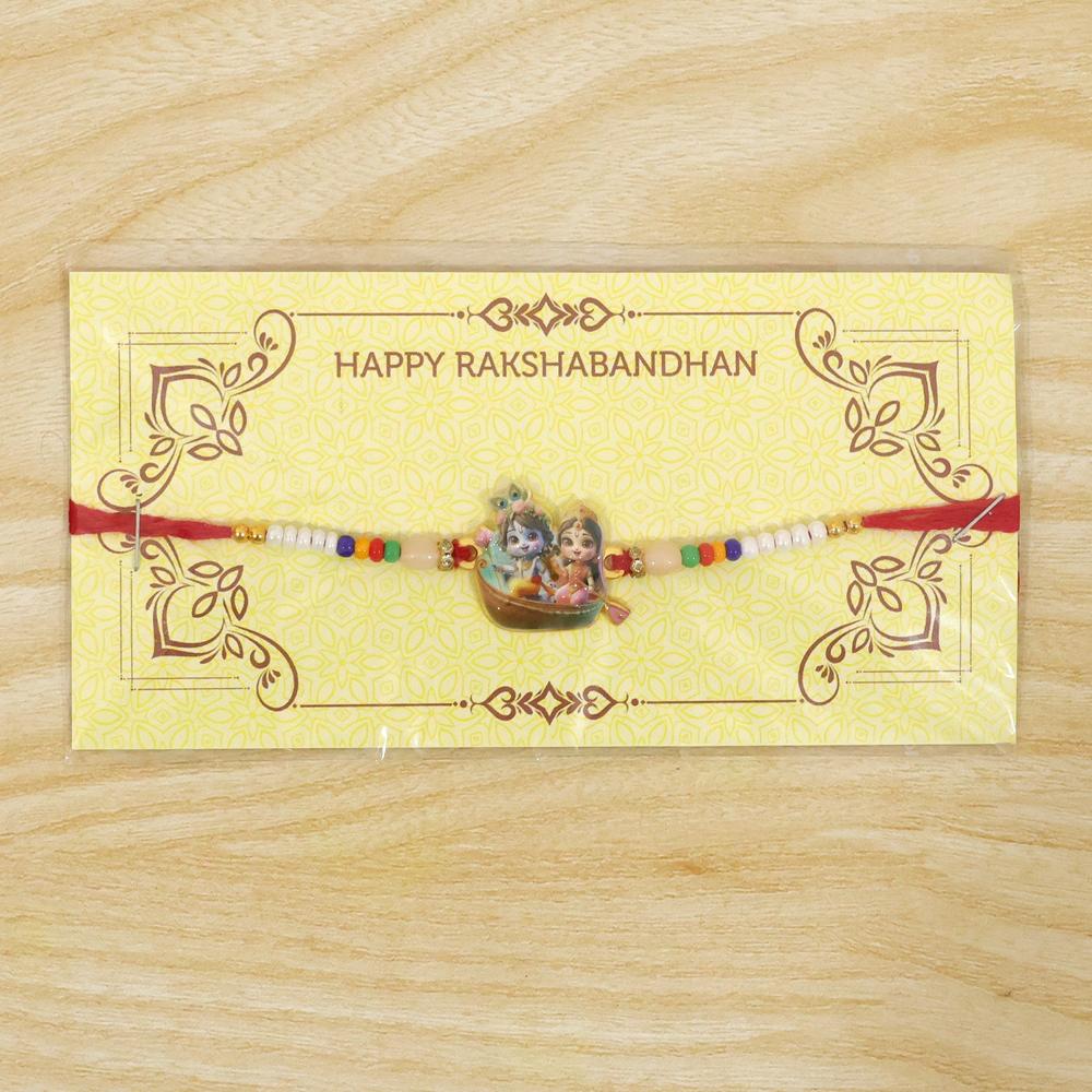 Lord Krishna Radha Rakhi - Devotional Gift for Brother