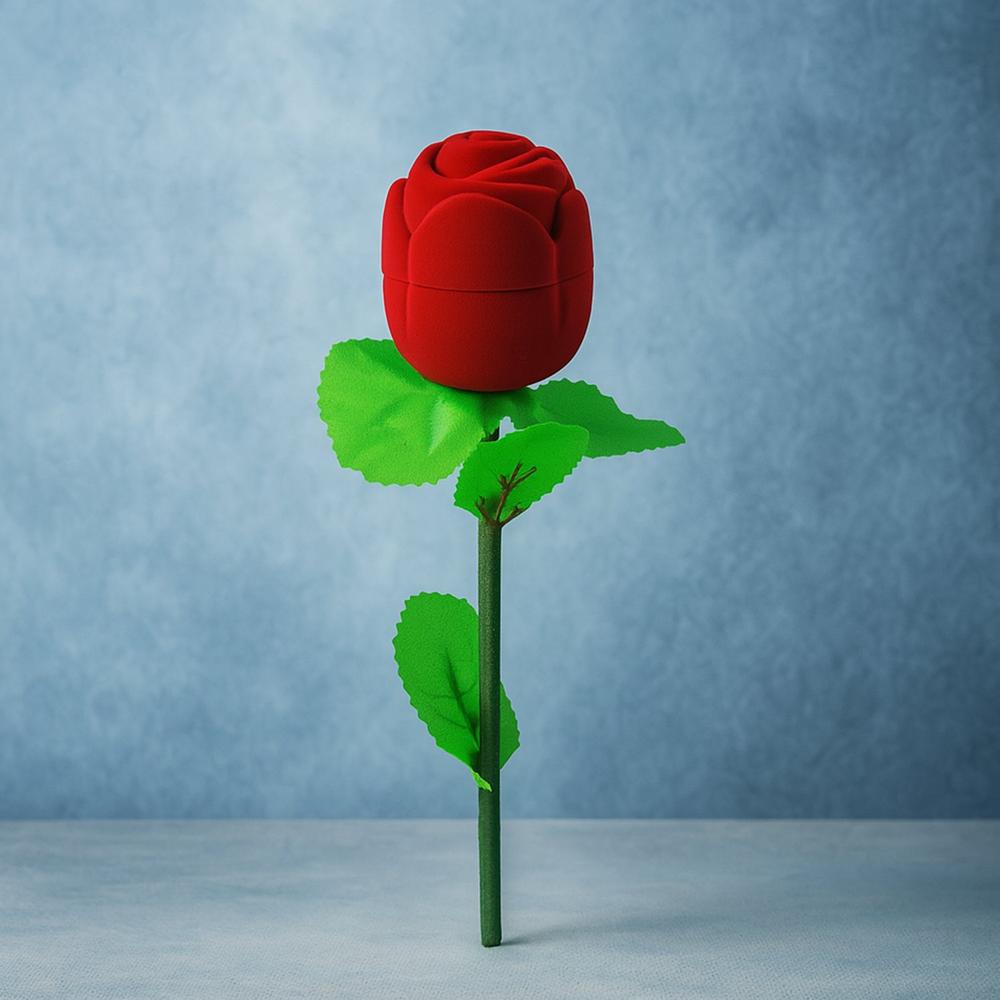 Artificial Rose Flower Shaped Jewelry Ring Box (1 Pc) - Age Group: As Per Product Requirement