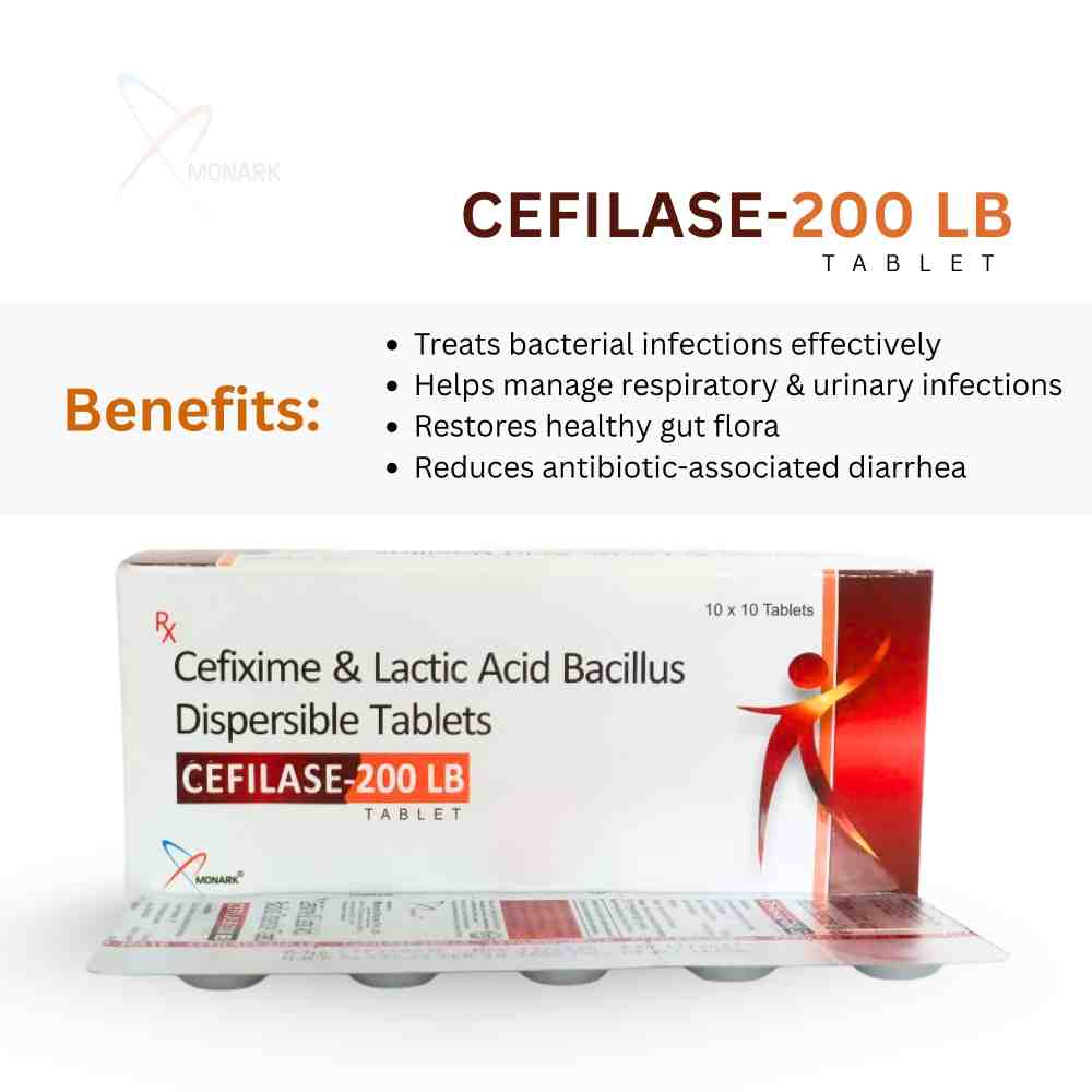 Cefixime And Lactic Acid Bacillus Dispersible Tablets - Brand Name: Cefilase-200