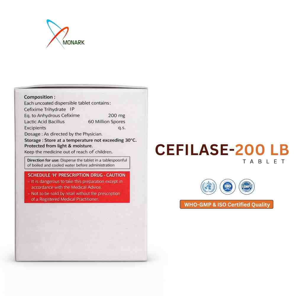 Cefixime And Lactic Acid Bacillus Dispersible Tablets - Brand Name: Cefilase-200